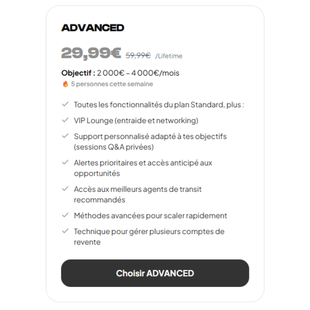 🚀 Accompagnement ADVANCED — Golf Supplier